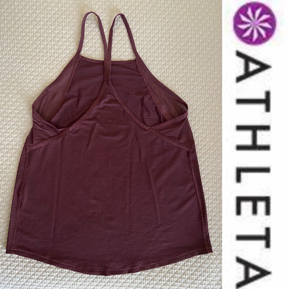 Athleta Burgundy Mesh Tank - XS